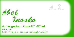 abel knosko business card